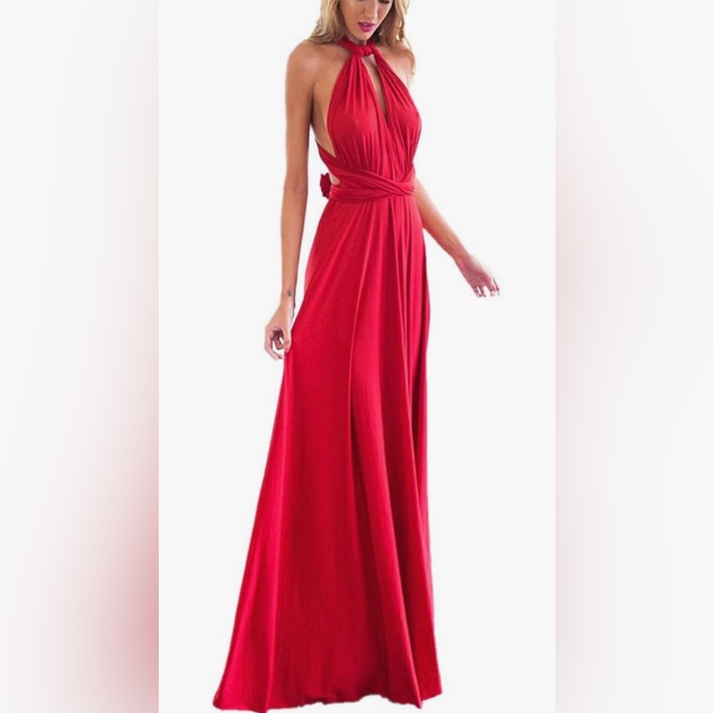 Women Transformer Evening Long Prom Dress Multi-Way Wrap Convertible Maxi Gown
